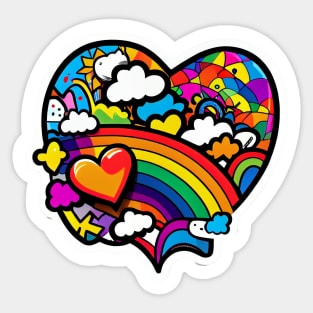 Rainbow Heart Sticker